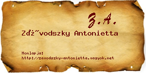 Závodszky Antonietta névjegykártya